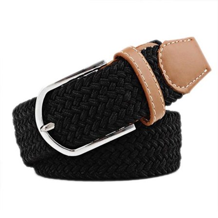 Stretchy Belt - Elastisk Belte Canvas Stoff med Stretch W26-W36 Svart Svart H