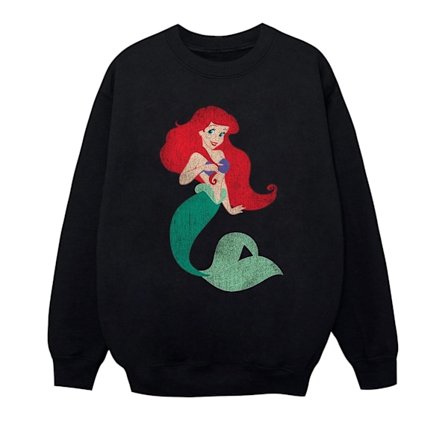 Disney Princess Girls Classic Ariel Sweatshirt 7-8 år Svart