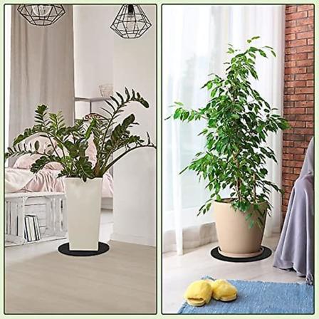 2 sæt planteunderlag, runde stofplantemåtter, Eva-måtte med klæbende bagside, blomsterpottemåtte, 1 sæt med 24 stk.