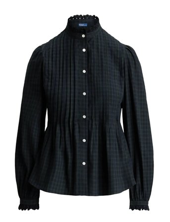 Polo Ralph Lauren | Pintucked Plaid Cotton Shirt | 38