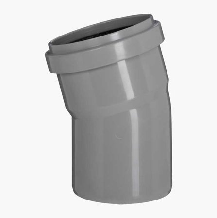 Avloppsböj 15° med 1 Muff 75 mm PP - Biltema
