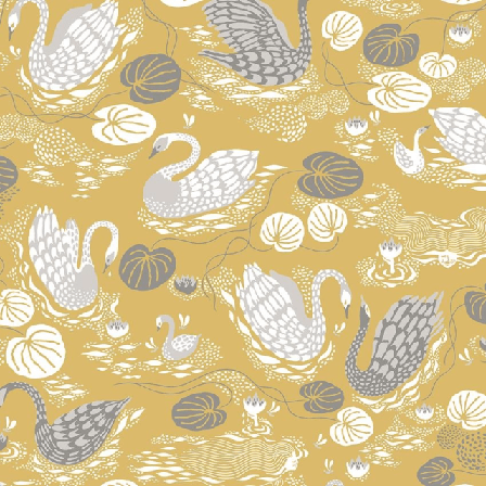 Littlephant Tyg på löpmeter - Noble Nymphs linne/bomull, gul metervara 140