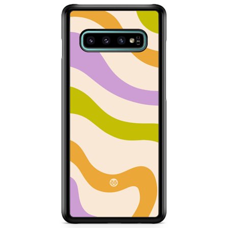 Bjornberry Skal Samsung Galaxy S10 Plus - Grön/orange 70-tal