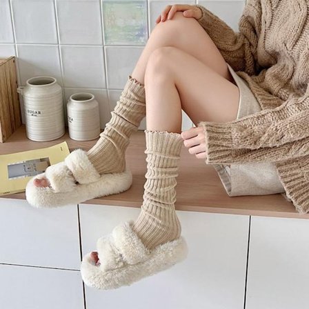 Ribstrik benvarmere Y2K benvarmere KHAKI KHAKI