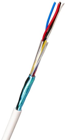 Nexans PTS-HF Telekabel 1x4x0.6 mm, vit 500 m, bobin, Anslutningsdon & kablar