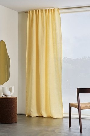 Jotex - Waterafstotend Linnen Gordijn 1 Lengte Licht Zonnegeel Licht zonnegeel - KAIA - Koop Linnen gordijnen bij Jotex
