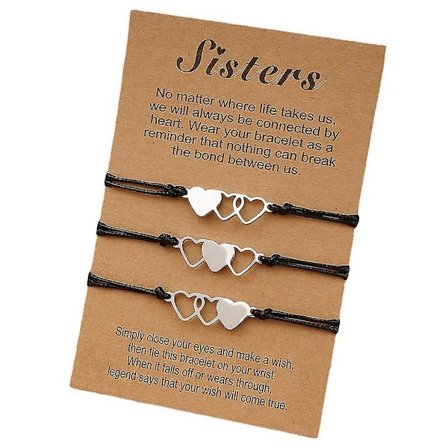 Handgjorda justerbara flätade berlockarmband Best Friendship Forever Armband