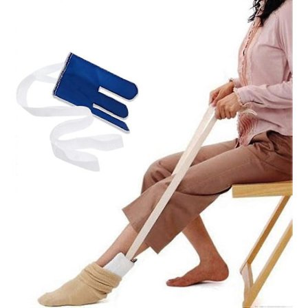 Sock Aid, Hjälpmedel för att sätta på strumpor och kompressionsstrumpor utan att behöva böja sig, hjälpmedel för att klä på strumpor för äldre och 