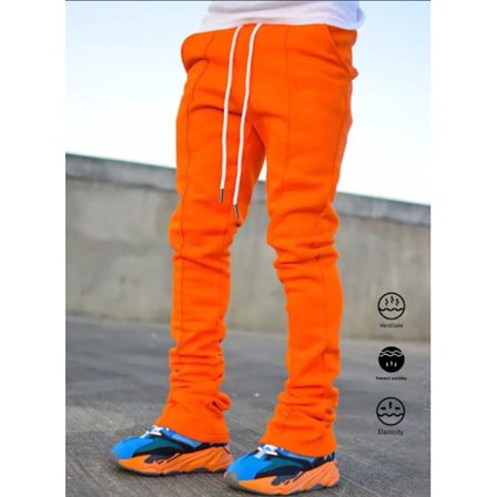 Herre sports casual fire sæsoner lange flared bukser slim fit snøre elastisk talje ensfarvede bukser