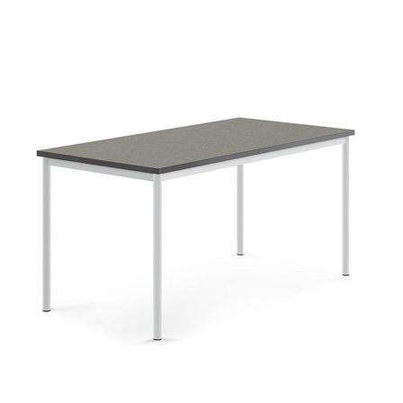 Desk SONITUS, 1600x800x760 mm, dark grey linoleum, white