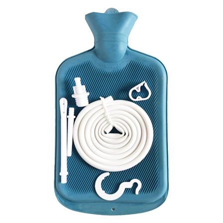 Klystersett – 2L klysterpose – lang silikonslange – gjenbrukbare tupper – kontrollert vannstrøm