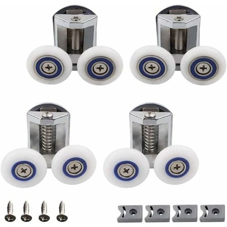 Duschdörrhjul, 4 st Dusch Dubbla Duschdörrhjul, Duschdörrhjul, Badrum Duschkabin Rulle, Kan Användas för att Ersätta Rullar i Familjebadrum