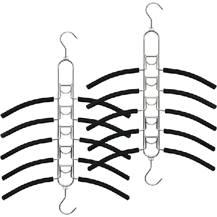 2 kpl 5-in-1 tilaa säästävä metallinen vaateripustin monikerroksisella EVA-sienellä takille, päällystakille, neuleelle, housuille