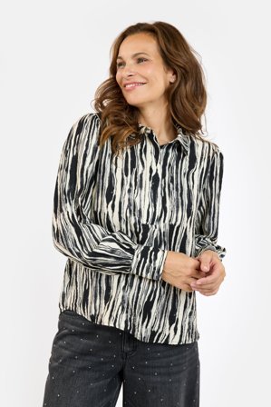 B. COPENHAGEN - Langærmet Skjorte - Beige / Sort Mix - Mønstret