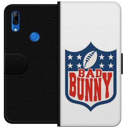 Kompatibel Tegnebogsetui til Huawei P Smart Z Bad Bunny rød grafisk plakat med portræt og typografi i latinamerikansk popdesign