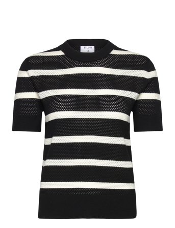 Striped Mesh Tee Black Filippa K