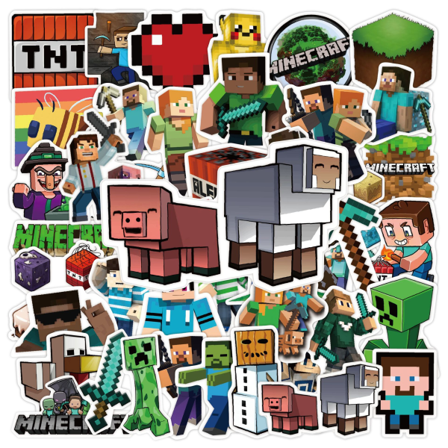 #100 Stykker Minecraft Klistermærker Dekaler Sæt til Børn Voksne Vandafvisende#