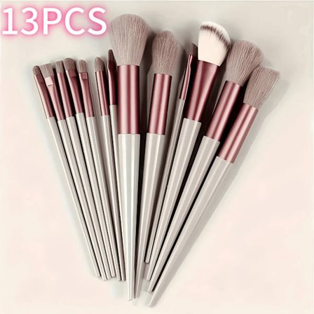 Nytt 13 Four Season Grönt Sminkborstset Portabel puderrougeborste ögonskuggsborste Komplett set med sminkverktyg