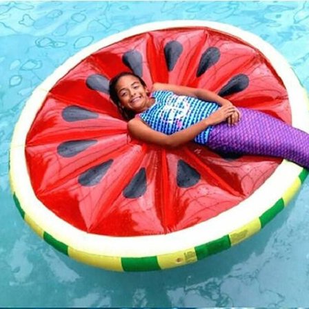 Uppblåsbar flytande säng för stor flytande ö Flytande ö rad Super rund frukt Citron flytande rad Flytande ö KLB