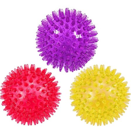 Set med 3 pipande hundbollar 6,5 cm