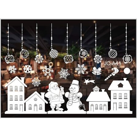 Självhäftande Jul Fönsterbilder, Vinter Dekoration Jul Dekoration, Jul Fönster