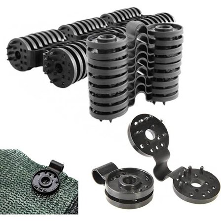 30 stk. Festeklips for personvernskjerm, spesialklips med malje, festeklips for skjerm, blendingsduk, gjerdeduk, vindskjerm, vindskjermnett, skygge Ne