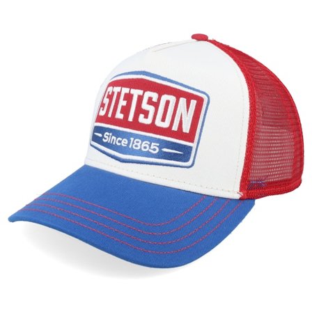 Stetson - White trucker Gorra - Gasoline White/Red/Royal Trucker @ Hatstore
