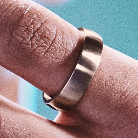 Anello a forma di D in acciaio inossidabile spazzolato color oro rosa da 6 mm per uomini - Anelli in acciaio