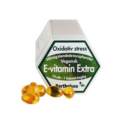 Berthelsen E-vitamin Extra 200 mg Vegansk 75 stk, Helse & Madvarer, Vitaminer, E-vitamin