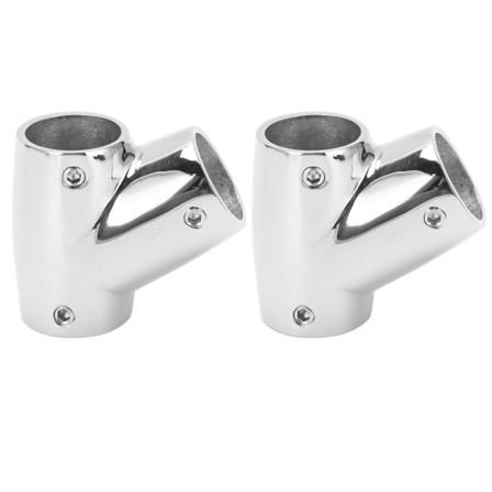 2kpl veneen ruostumattomasta teräksestä valmistettu 60 asteen 3-suuntainen universal T-paita 22 mm/0,87 tuuman putkiliittimelle