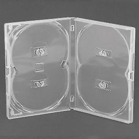 AMARAY DVD-fodral, transparent multiboks for 4 disker