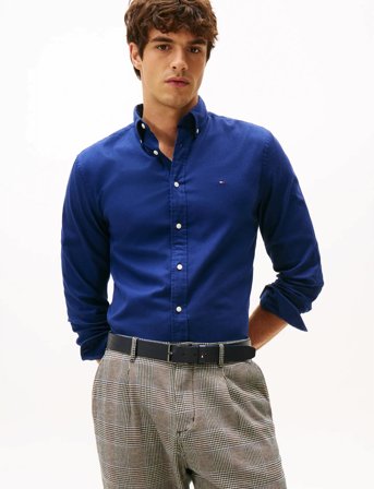 Tommy Hilfiger Flex Flannel Solid Rf Shirt - Blue - S