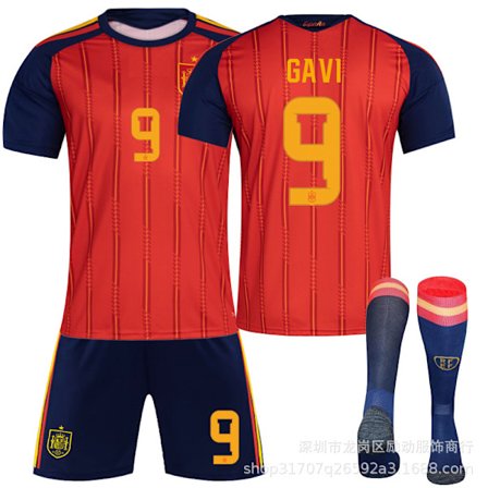 VM 2026 Spania Hjemme Barn Voksen Fotballtrøye Nr. 9 GAVI