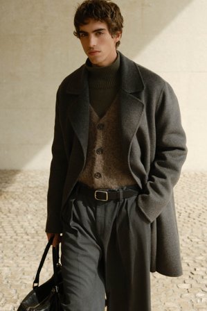 Soft Goat - Men's Alpaca Cardigan - Men cashmere sweater - L - Wood