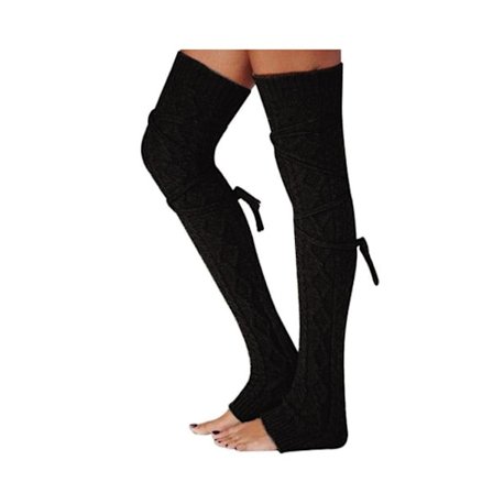 Dame Strikkede Håndlagde Strømper Knæhøye Lårsokker Varme Boo