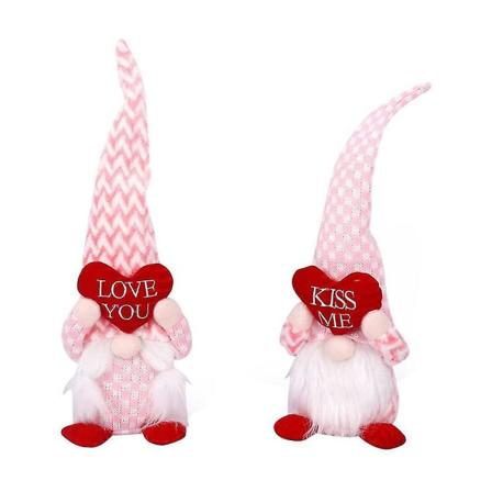 2 stk Valentinsdag Håndløftede Ansiktsløse Dukkepynt Valentinsdag Dukke, Lagdelt Brettepynt