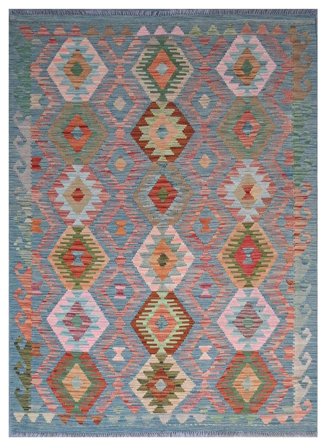 Oriental Kilim Afghan Old Style Rug 127X180 Dark Grey/Brown Wool, Afghanistan