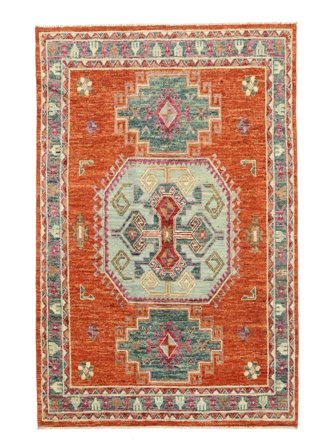 Hand Knotted Kazak Fine Rug 170X254 Wool Brown/Dark Red
