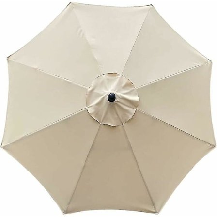 Erstatningstrekk for parasoll, 8 ribber, 3 m, vanntett, UV-beskyttende, erstatningsduk, beige-XF8-