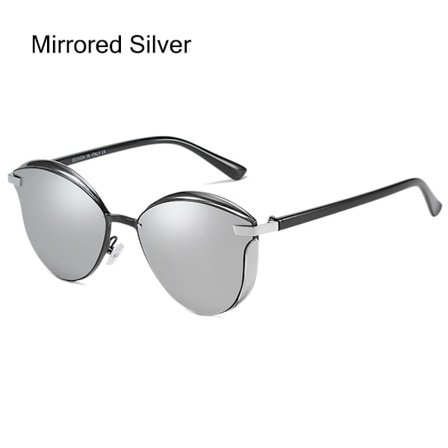 Överdimensionerade solglasögon Cateye solglasögon SPEGLADE SILVER