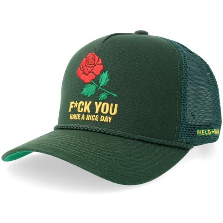 Field Grade - Grön trucker Keps - Have A Nice Day Fg Green Twill Mesh A-frame Trucker @ Hatstore