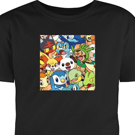 T-Shirt Pokémon kollaasi - Pikachu ja ystävät värikkäässä piirrosasu