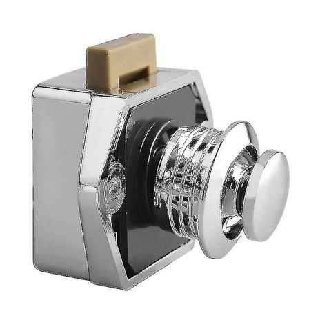 Trykknapplås - 20mm Skapsknapplås Nøkkelfri Skapdørspenne