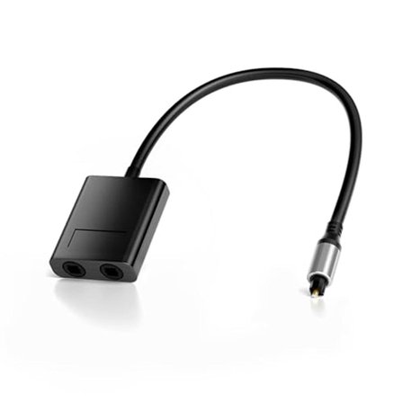 2-ports Toslink-splitter, Optisk fiber lydsplitter 1 inn 2 ut Støtter LPcm2.0, Digital, DTS 5.1 fo