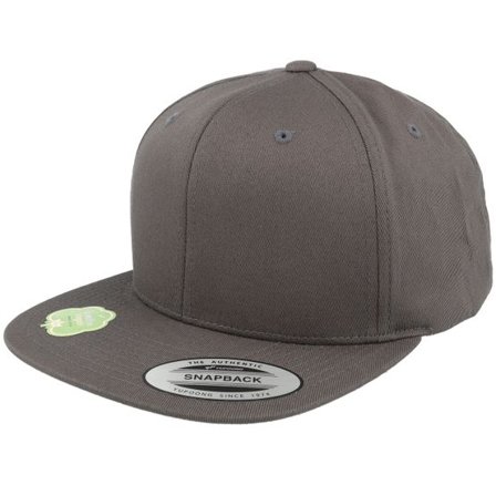 Yupoong - Grå snapback Keps - Organic Cotton Dark Grey Snapback @ Hatstore