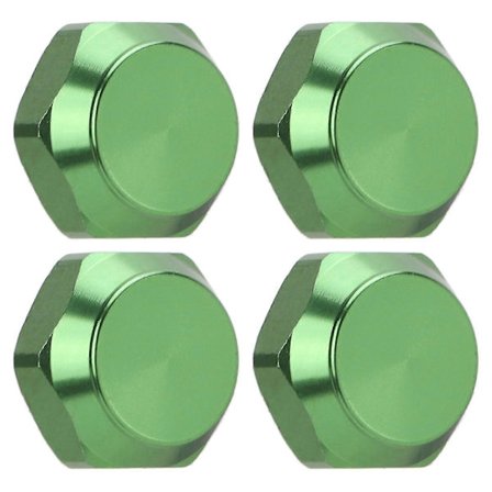 UpgradeTilbehør til 1/8 RC-bil - 4 stk. Aluminium Legering Støvsikre Hjulmøtrik Dæksler med 17 mm Hex (Grøn)