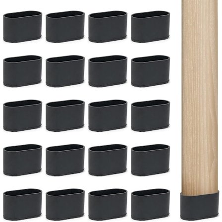 20 Stolebenshætter, Stolebensbeskyttere, Møbelbeskyttere til Møbelbordsben - 20 x 40 mm, Oval