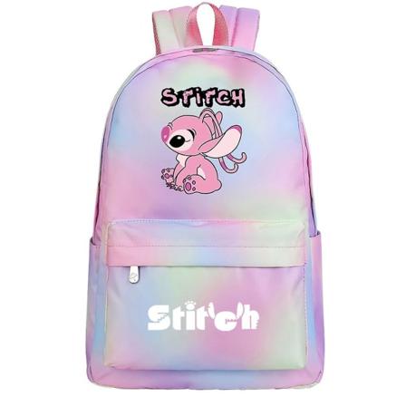 Ny Kawaii Disney Stitch Girls Barn Rainbow Skolbokväskor Dam Bagpack Tonåringar Skolväskor Canvas Resor Laptop Ryggsäck 30 43CMX29CMX13CM