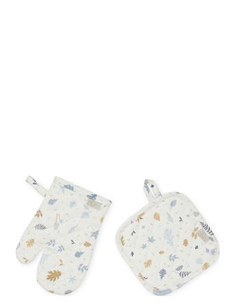 Kids Oven Glove And Pot Holder Play Set Home Textiles Kitchen Textiles Oven Mitts & Gloves Blå Cam Cam Copenhagen