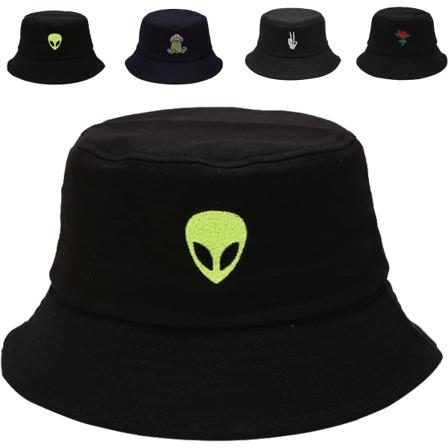 Bomulds Bucket Hat til kvinder og mænd, sommerrejse solstrand Bucket Cap, unisex udendørs fiskerhat
